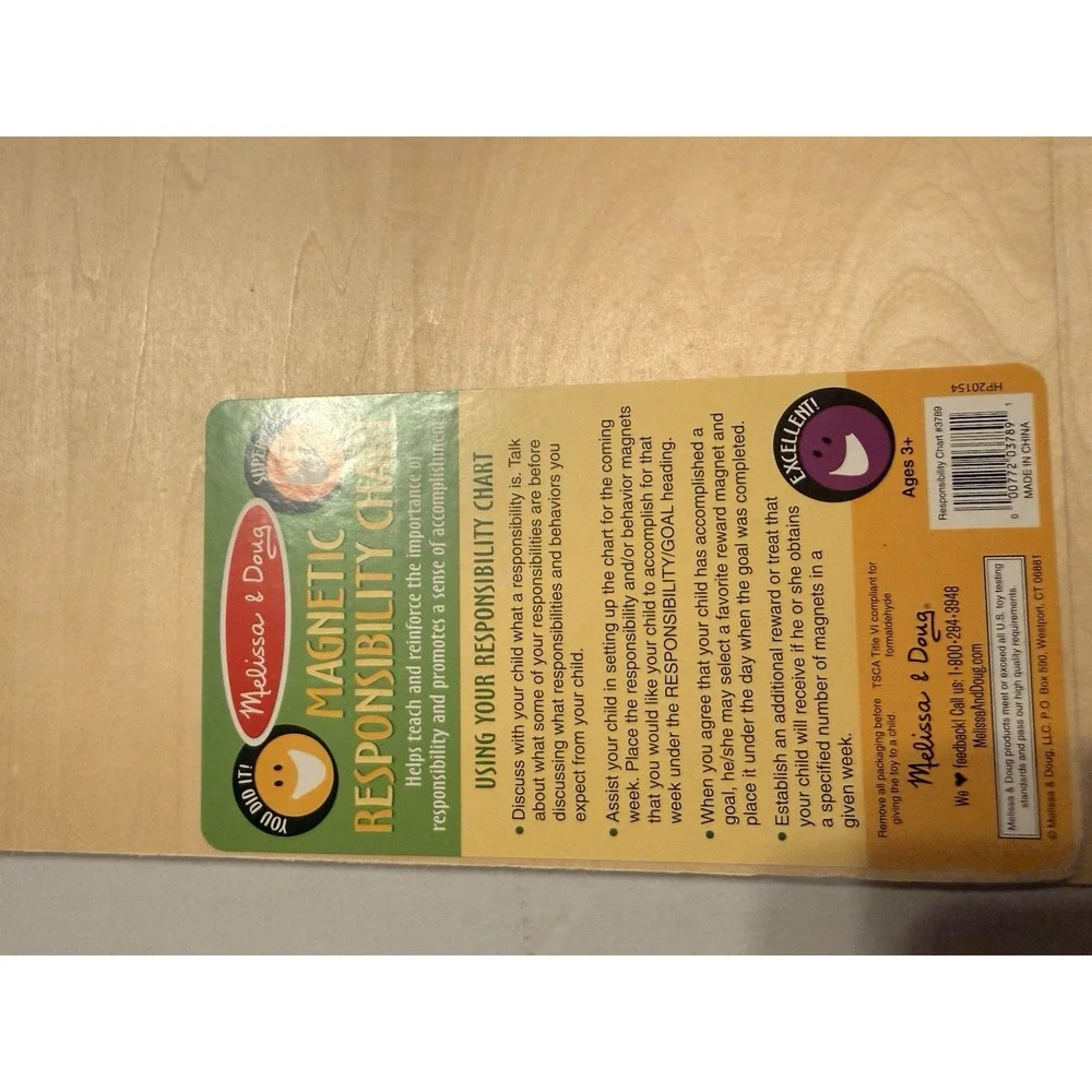 Melissa & Doug Magnetic Responsibility Chore Chart/White Board w/Magnets Age 3+